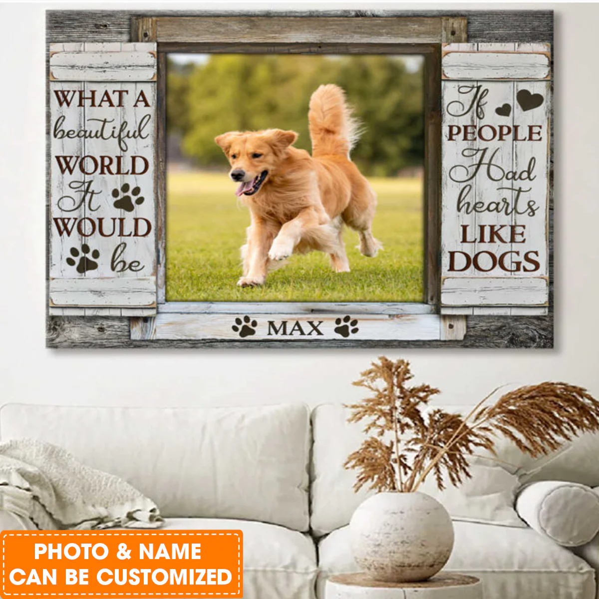 Personalized Dog Landscape Canvas, Custom Pet Photo If people had hearts like dogs Canvas, Perfect Gift For Dog Lovers, Friend, Family - Image 2