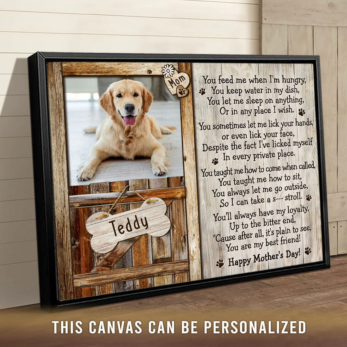 Personalized Dog Landscape Canvas, Custom Pet Photo, Mothers Day Gift For Dog Mom Canvas, Perfect Gift For Dog Lovers, Friend, Family - Image 2