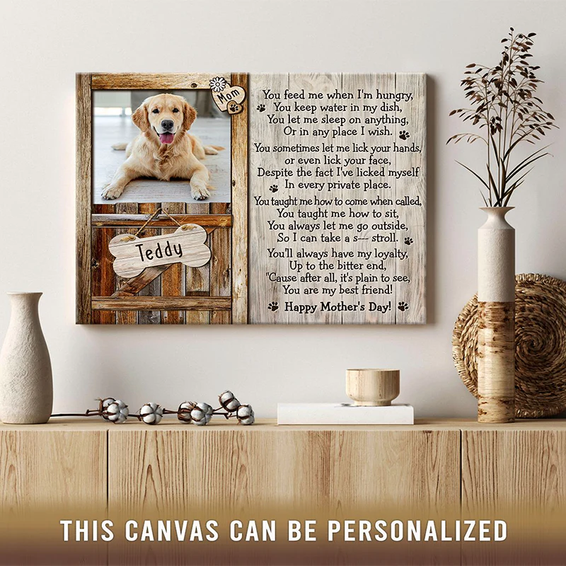Personalized Dog Landscape Canvas, Custom Pet Photo, Mothers Day Gift For Dog Mom Canvas, Perfect Gift For Dog Lovers, Friend, Family - Image 3