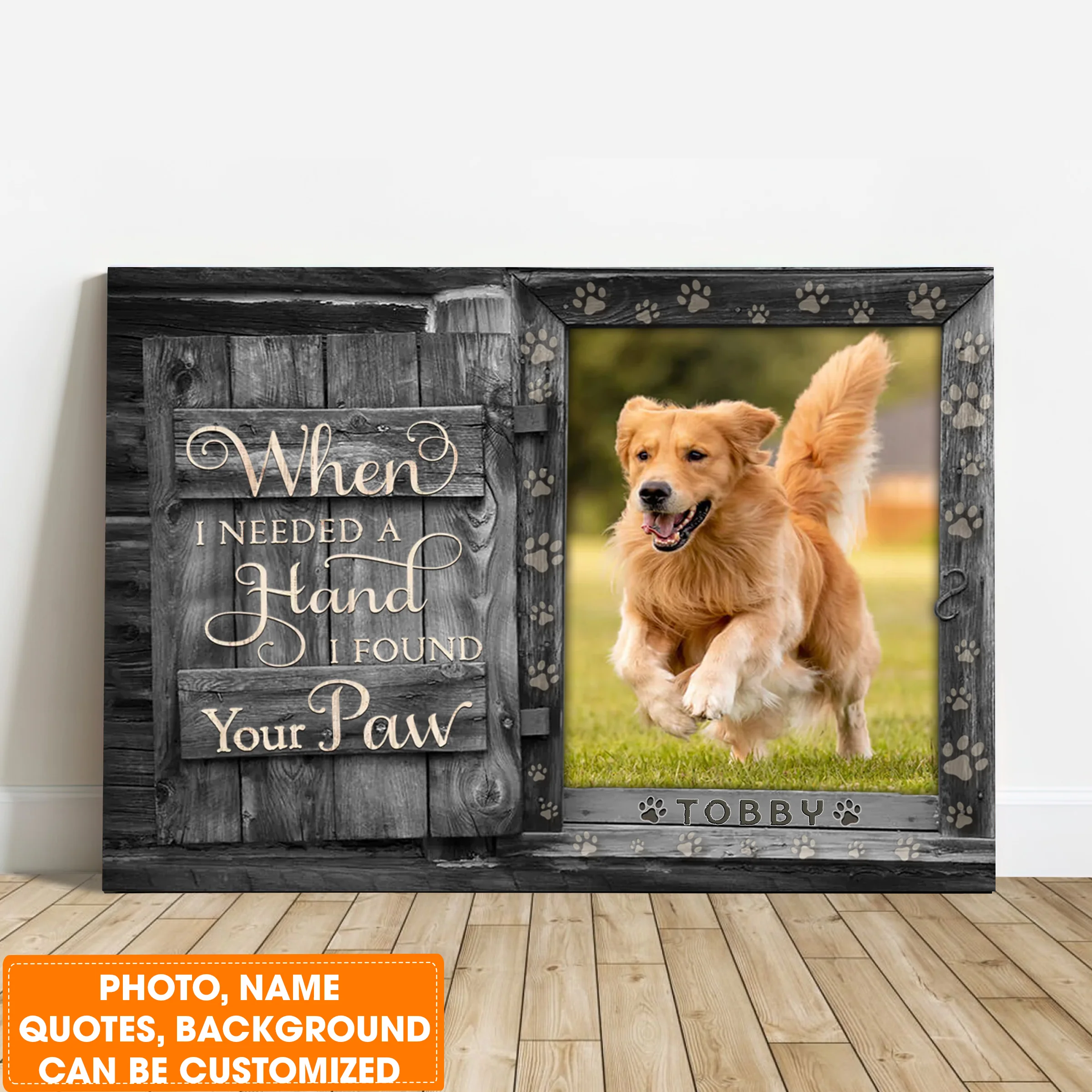 Personalized Dog Landscape Canvas, Custom Pet Photo, Pet Name For Your Hairy friend, Perfect Gift For Dog Lovers, Friend, Family - Image 5