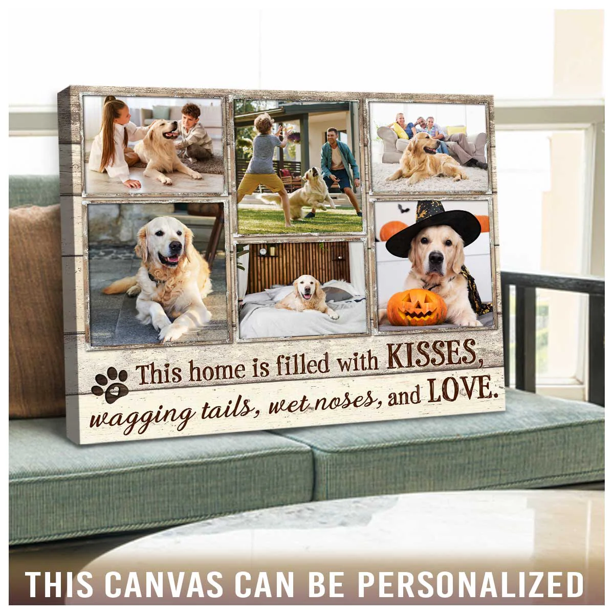 Personalized Dog Landscape Canvas, Custom Pet Photo This home is filled with kisses Canvas, Perfect Gift For Dog Lovers, Friend, Family - Image 3