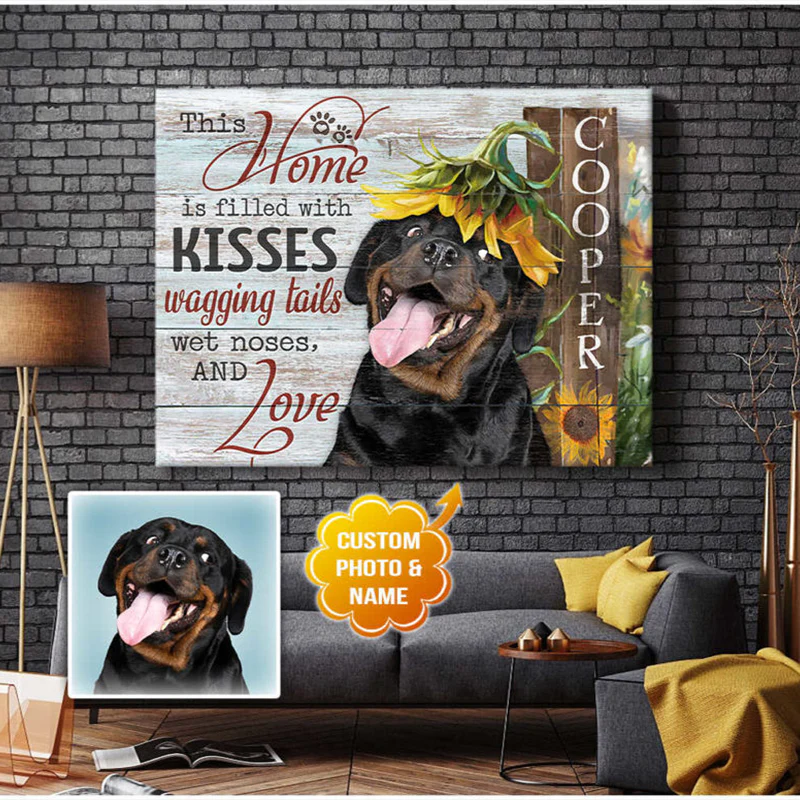 Personalized Dog Landscape Canvas, Custom Photo and Name Dog This home is filled Canvas, Perfect Gift For Dog Lovers, Friend, Family - Image 2