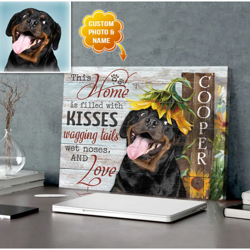 Personalized Dog Landscape Canvas, Custom Photo and Name Dog This home is filled Canvas, Perfect Gift For Dog Lovers, Friend, Family - Image 3