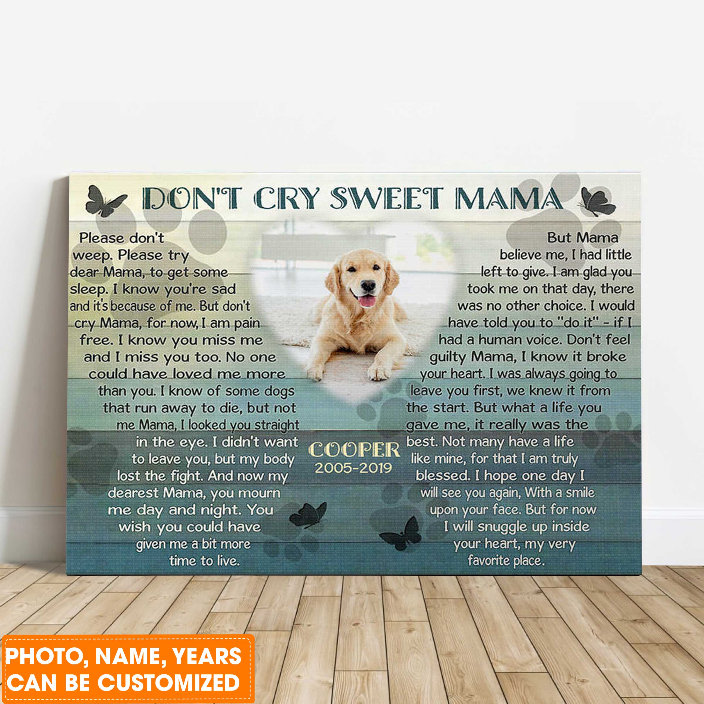Personalized Dog Landscape Canvas, Gifts To Remember A Pet, Custom Pet Memorial, Perfect Gift For Dog Lovers, Friends, Family - Image 2