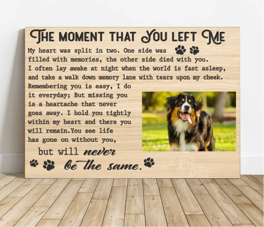 Personalized Dog Landscape Canvas, Memorial Dog Gift, Custom Canvas Prints Memorial Pet Photo Waiting At The Door, Perfect Gift For Dog Lovers, Family - Image 3