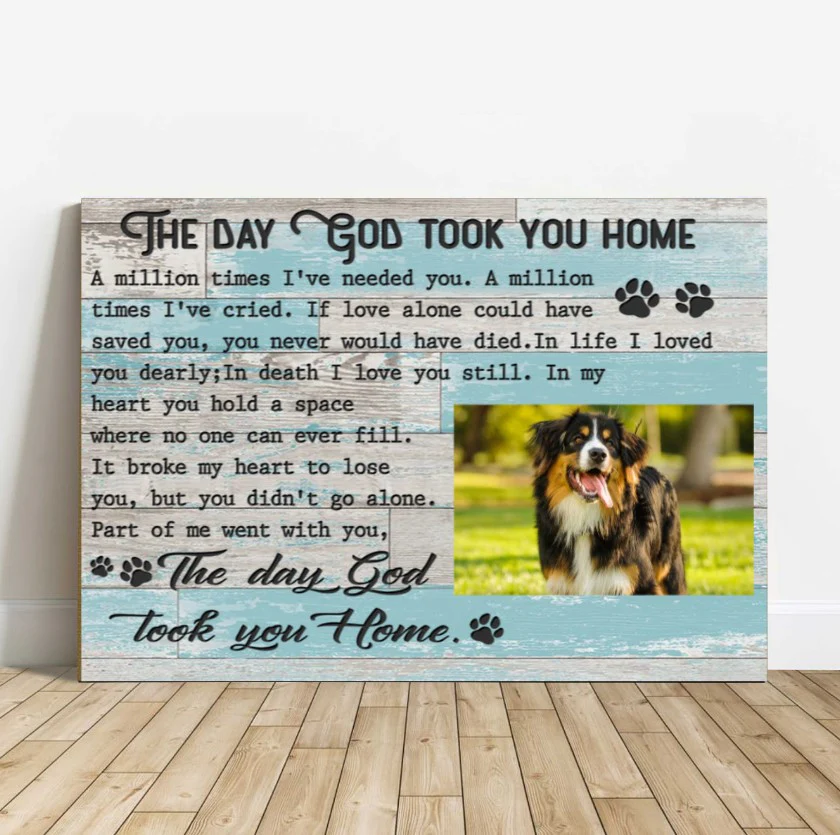 Personalized Dog Landscape Canvas, Memorial Dog Gift, Custom Canvas Prints Memorial Pet Photo Waiting At The Door, Perfect Gift For Dog Lovers, Family - Image 5