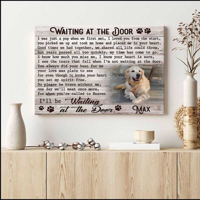Personalized Dog Landscape Canvas, Memorial Dog Gift, Custom Canvas Prints Memorial Pet Photo Waiting At The Door, Perfect Gift For Dog Lovers, Family - Image 7