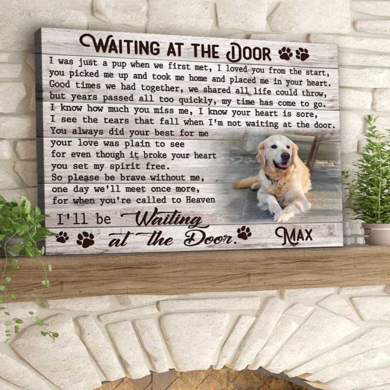 Personalized Dog Landscape Canvas, Memorial Dog Gift, Custom Canvas Prints Memorial Pet Photo Waiting At The Door, Perfect Gift For Dog Lovers, Family - Image 8