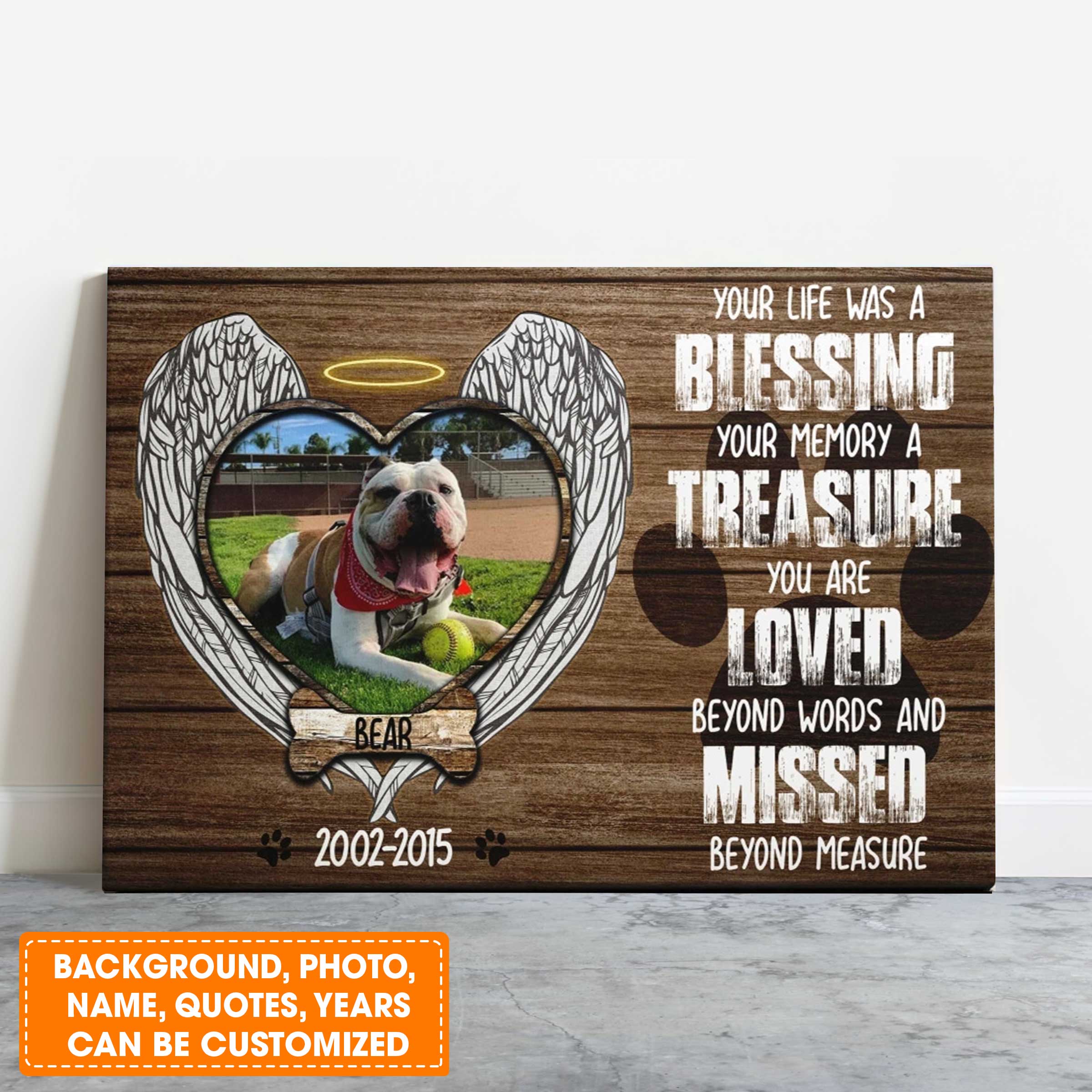 Personalized Dog Landscape Canvas, Memorial Dog Gift, Dog Photos On Canvas, Perfect Gift For Dog Lovers, Friends, Family - Image 2
