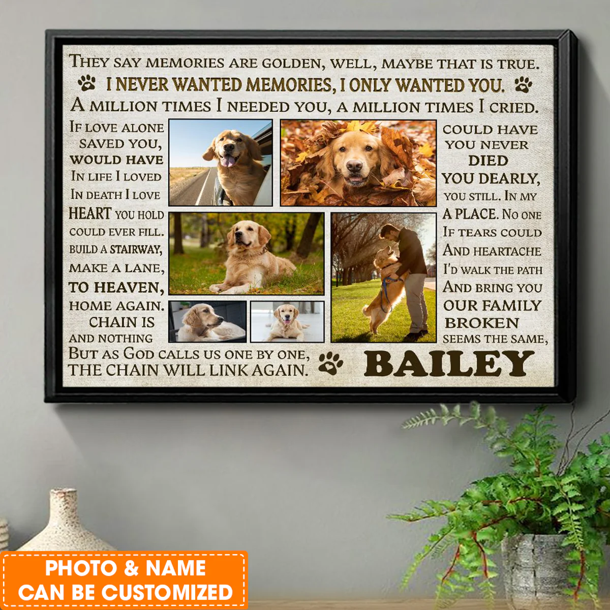 Personalized Dog Landscape Canvas, Memorial Gifts For Dog Owners Personalized Sympathy Gift For Dog Passing, Perfect Gift For Pet Lovers, Friend, Family - Image 2