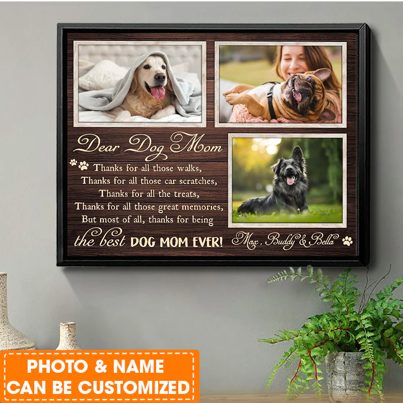 Personalized Dog Landscape Canvas, Motherday Canvas For Dog Mom, Custom Your Pet Photo, Perfect Gift For Dog Lovers, Friend, Family - Image 2