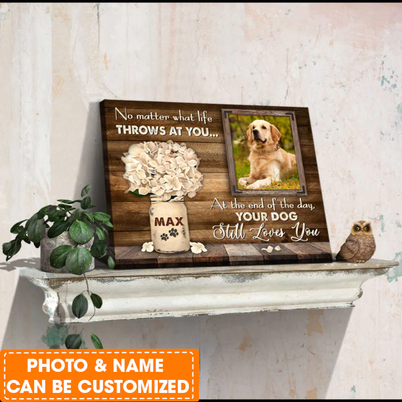 Personalized Dog Landscape Canvas, Orchid Flower Canvas, Custom Your Pet Photo, Perfect Gift For Dog Lovers, Friend, Family - Image 3