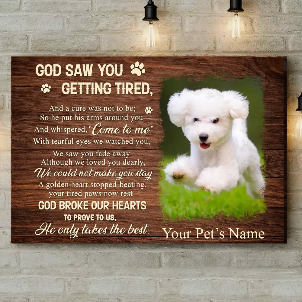 Personalized Dog Landscape Canvas, Pawprints Canvas, Custom Pet Photo Canvas, Perfect Gift For Dog Lovers, Friends, Family - Image 3