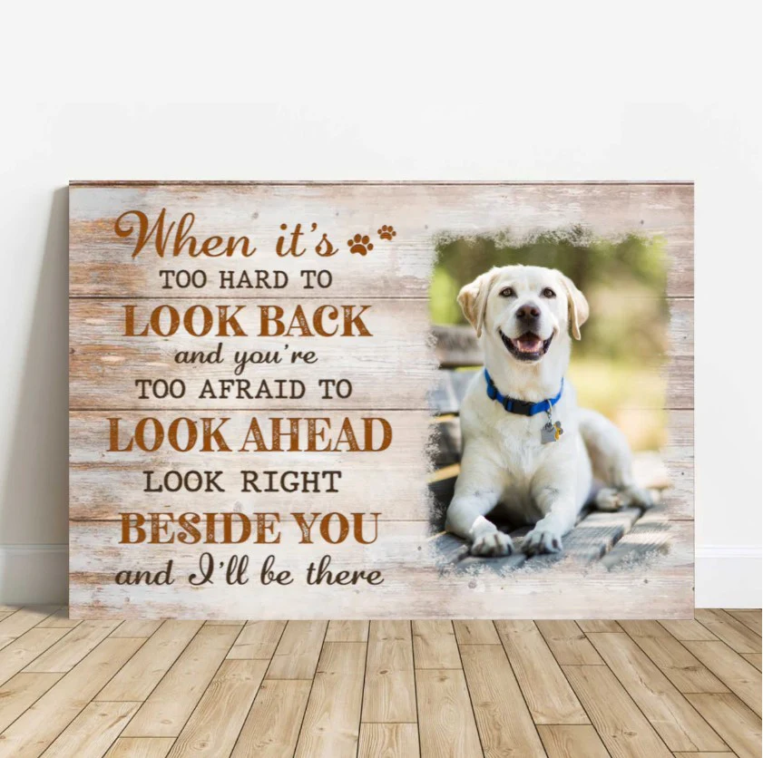 Personalized Dog Landscape Canvas, Pawprints Canvas, Custom Pet Photo Canvas, Perfect Gift For Dog Lovers, Friends, Family - Image 4