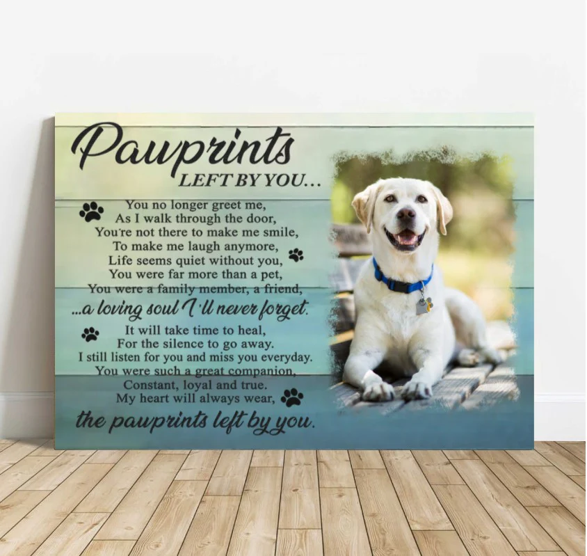 Personalized Dog Landscape Canvas, Pawprints Canvas, Custom Pet Photo Canvas, Perfect Gift For Dog Lovers, Friends, Family - Image 5