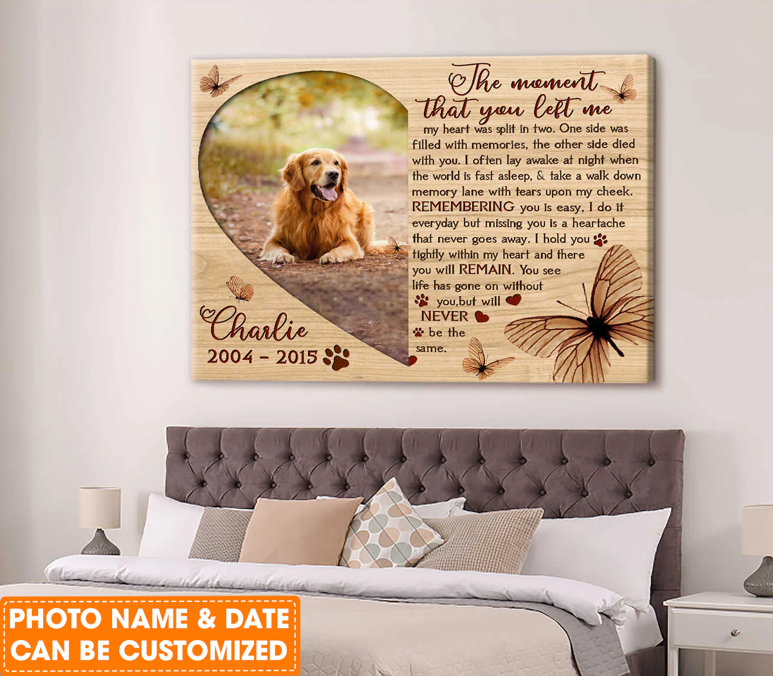 Personalized Dog Landscape Canvas, The moment that you left me Canvas, Memorial Pet Canvas, Perfect Gift For Dog Lovers, Friends, Family - Image 3