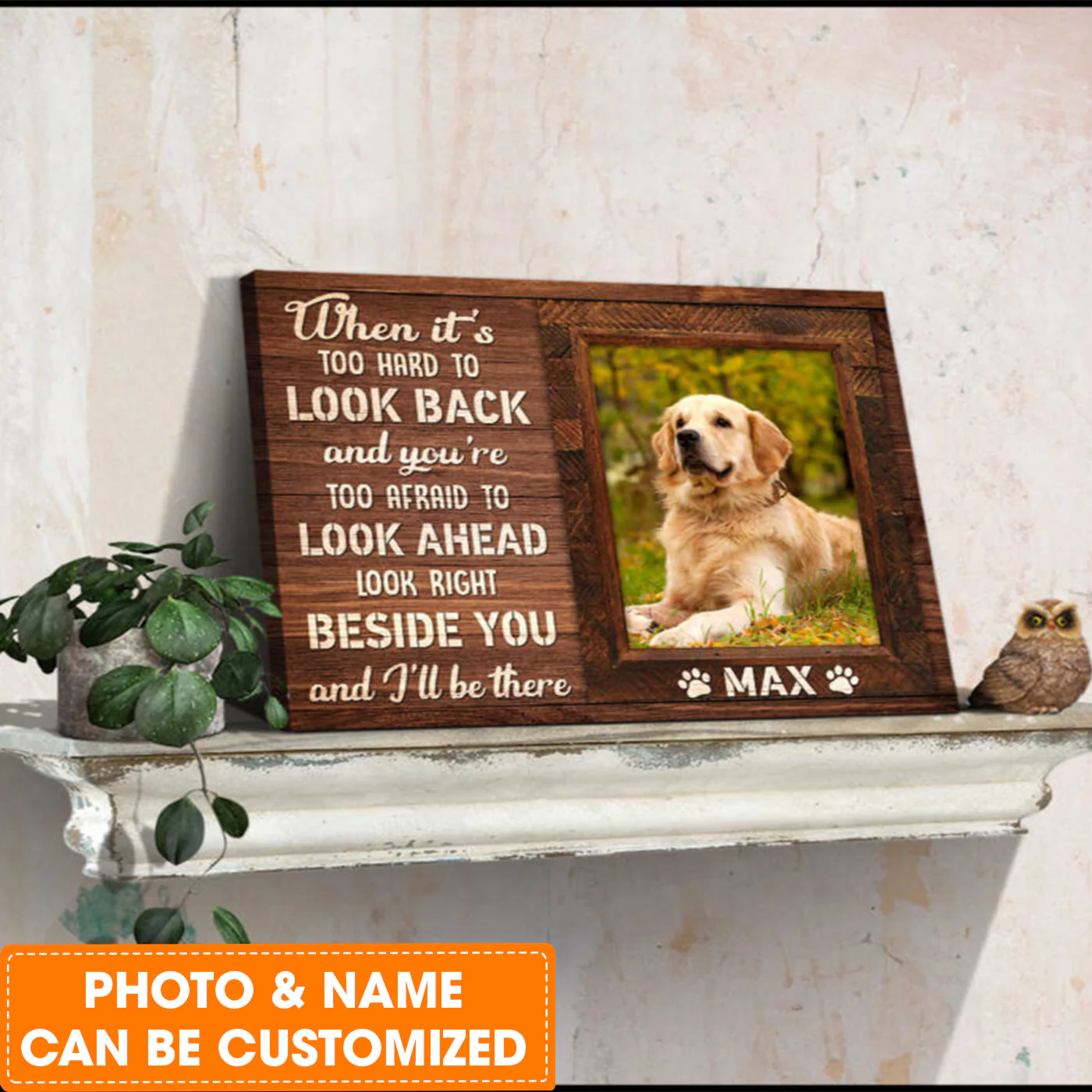 Personalized Dog Landscape Canvas, When it's too hard to look back Canvas, Custom Photo & Name Dog Canvas, Perfect Gift For Dog Lovers, Friends, Family - Image 2