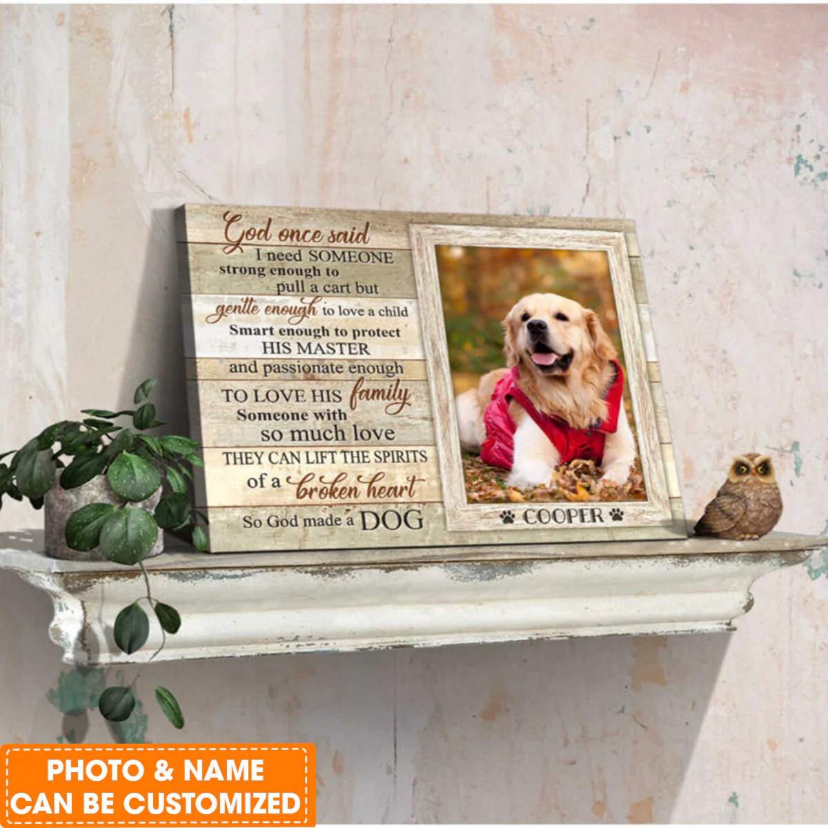 Personalized Dog Landscape Canvas, Wooden Window Canvas, Custom Your Pet Photo, Perfect Gift For Dog Lovers, Friend, Family - Image 3