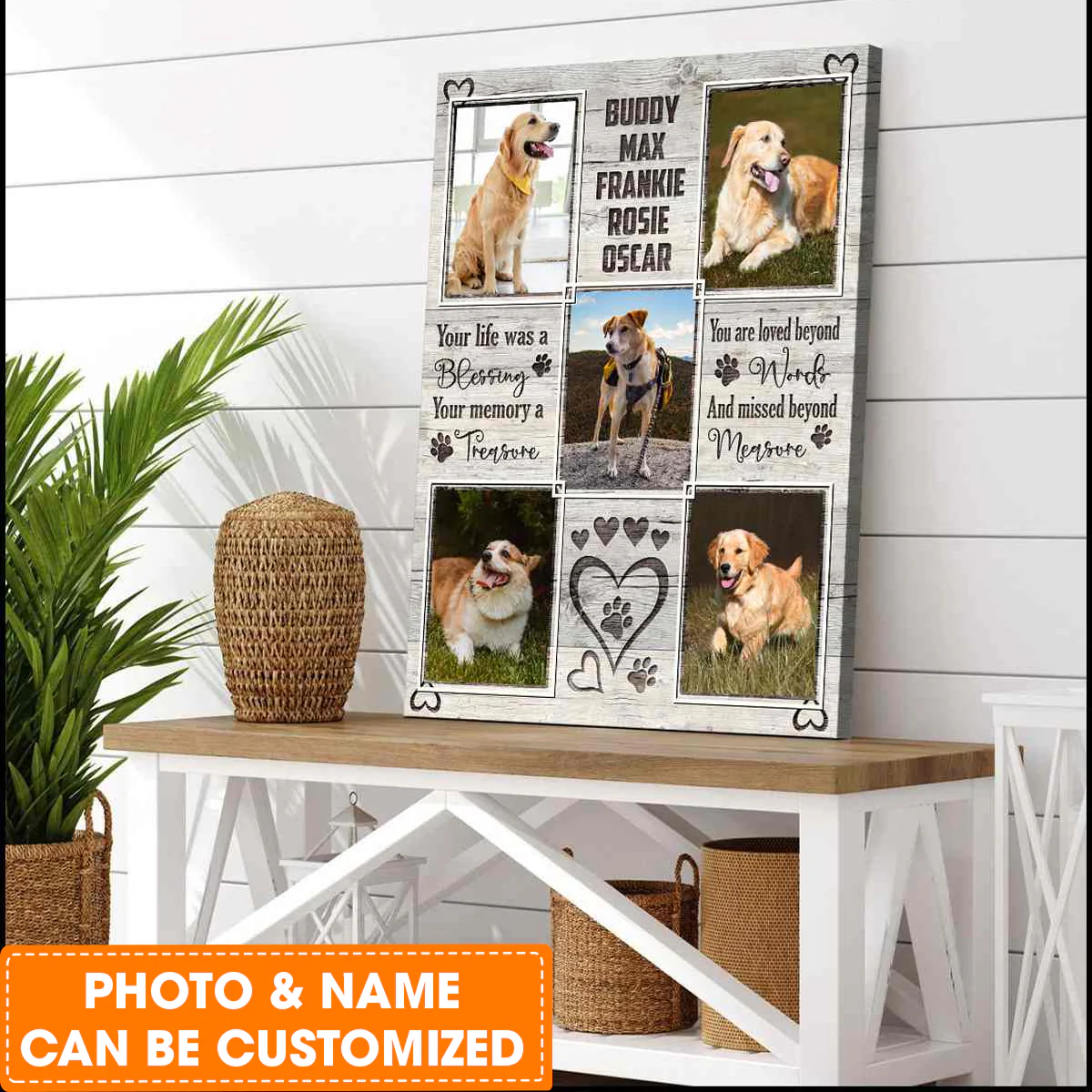 Personalized Dog Portrait Canvas, Your Life Was A Blessing Canvas, Custom Photo & Name Dog Canvas, Perfect Gift For Dog Lovers, Friends, Family - Image 2