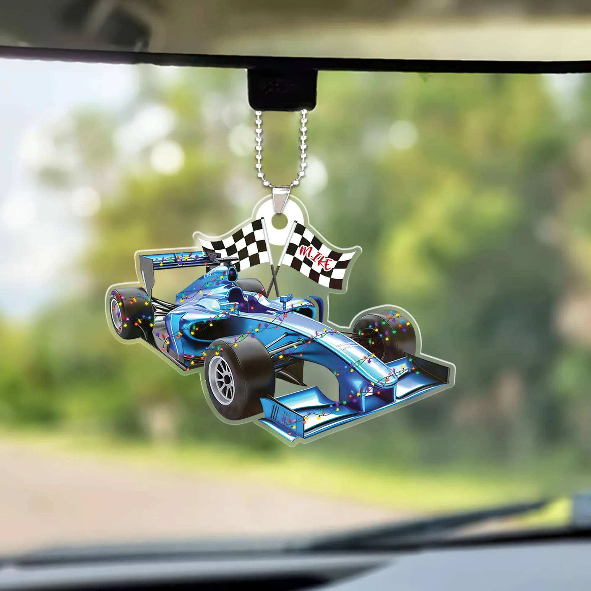 Personalized F1 Racing Christmas Keychain, Custom Name F1 Flat Acrylic Keychain, Gift For Racers F1 Lovers - Image 5