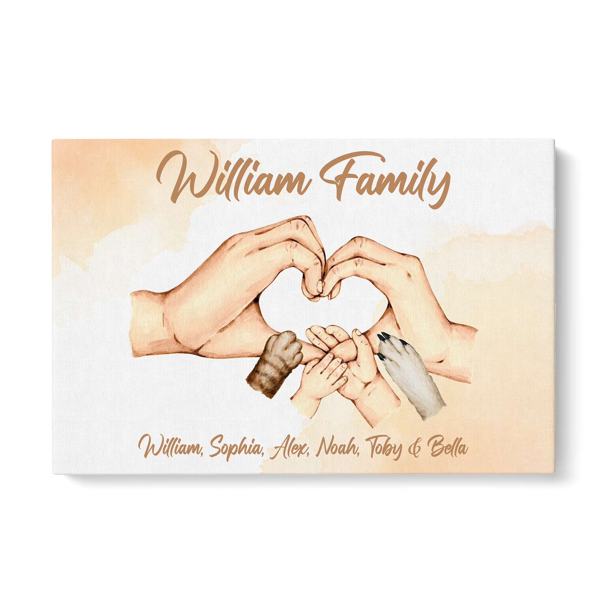 Personalized Family Hands Print, Family Holding Hands Parent Love Sign Wall Art Canvas Hanging Home Living Nursery Decor - Image 4