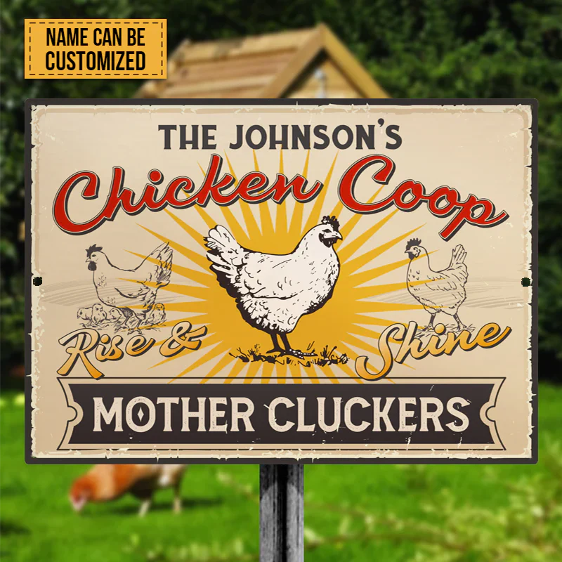 Personalized Farm Chicken Coop Rise And Shine Metal Signs, Mother Cluckers Metal Signs For Farm House Decoration - Image 2