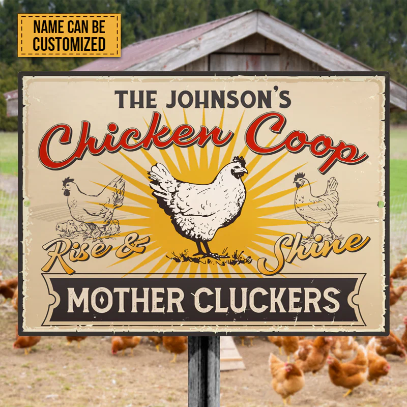 Personalized Farm Chicken Coop Rise And Shine Metal Signs, Mother Cluckers Metal Signs For Farm House Decoration - Image 3