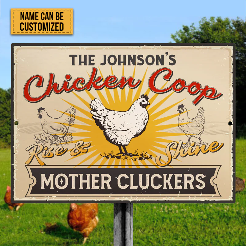 Personalized Farm Chicken Coop Rise And Shine Metal Signs, Mother Cluckers Metal Signs For Farm House Decoration - Image 4