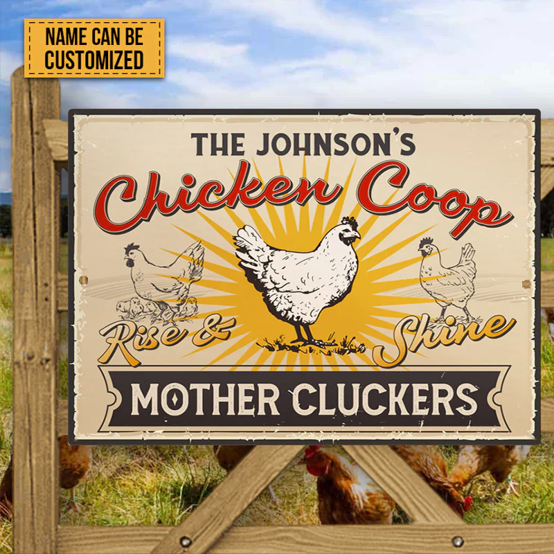 Personalized Farm Chicken Coop Rise And Shine Metal Signs, Mother Cluckers Metal Signs For Farm House Decoration - Image 5