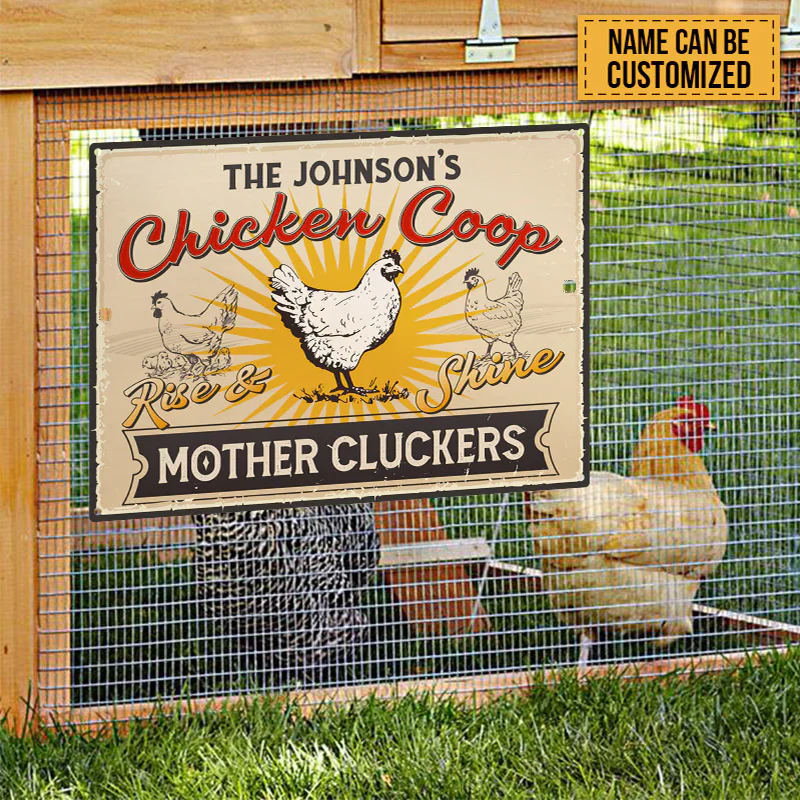 Personalized Farm Chicken Coop Rise And Shine Metal Signs, Mother Cluckers Metal Signs For Farm House Decoration - Image 6