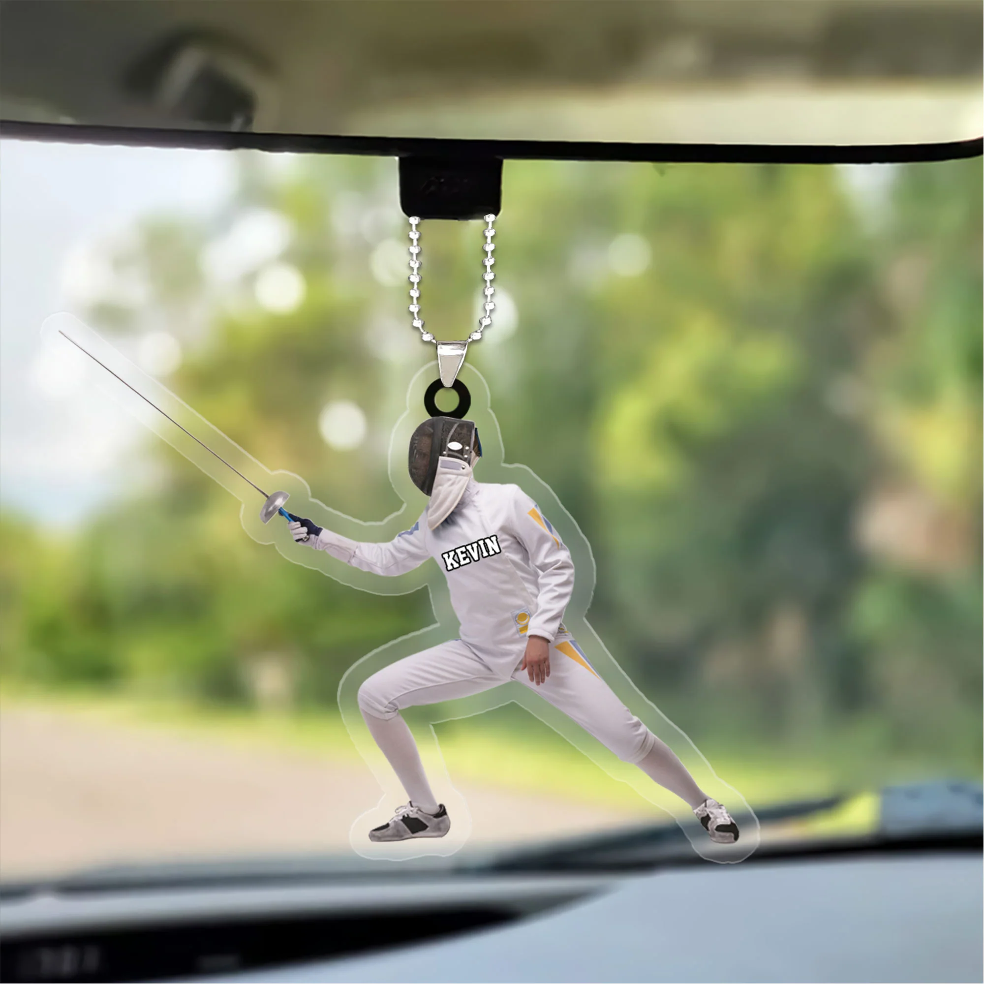Personalized Fencing Lovers Acrylic Christmas Ornament, Great Gift For Fencer - Christmas Ornament Hanging Tree - Image 3
