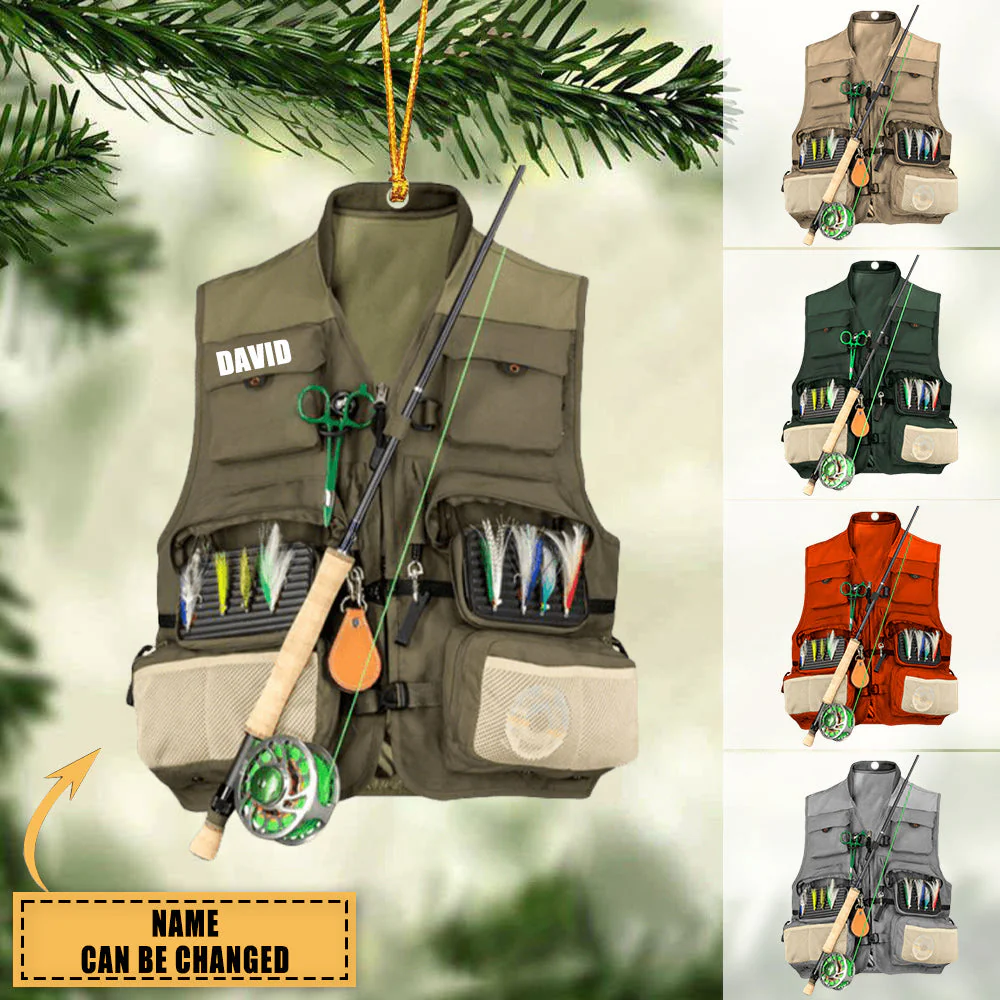 Personalized Fishing Vest Flat Acrylic Ornament, Meaningful Ornament Gift For Family, Friends, Fishing Lovers - Image 2