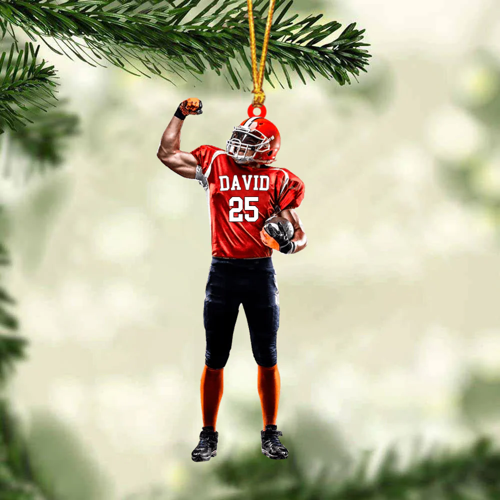 Personalized Football Acrylic Christmas Ornament, Football Team Gift For Him, Husband, Football Lovers, Football Players - Image 3