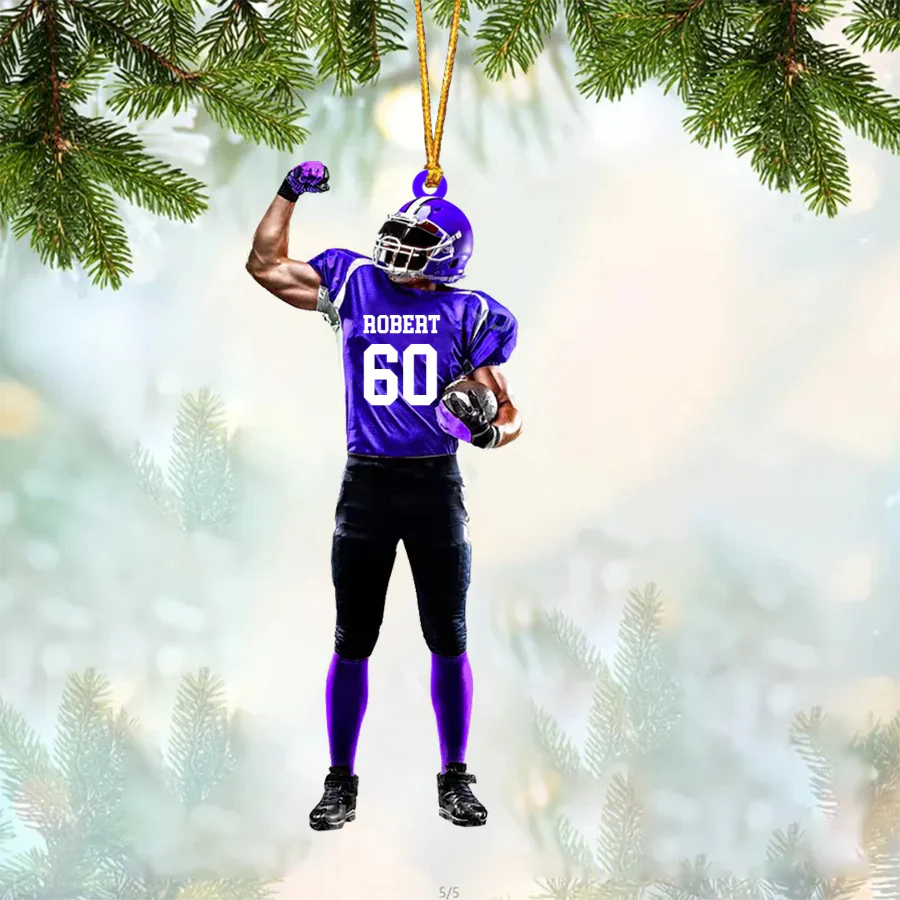 Personalized Football Acrylic Christmas Ornament Gift For Football Lovers, Football Players - Decor Christmas Tree - Image 3