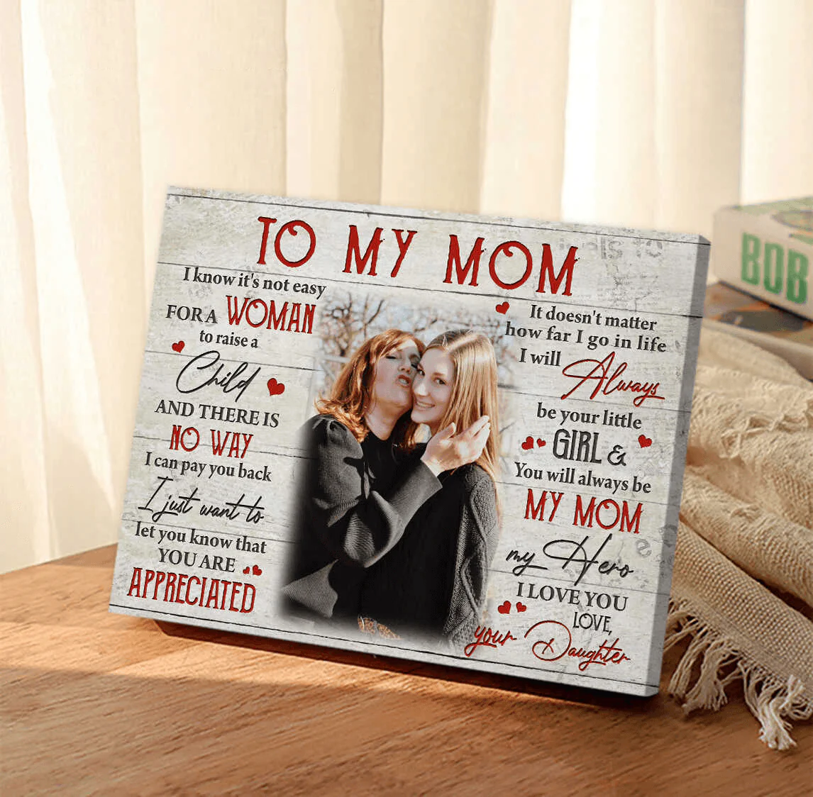 Personalized Gift For Mom Landscape Canvas - My Mom My Hero Canvas - Custom Gift For Mom From Daughter Son, Mother's Day, Anniversary, Birthday, Presents for Mom - Image 3