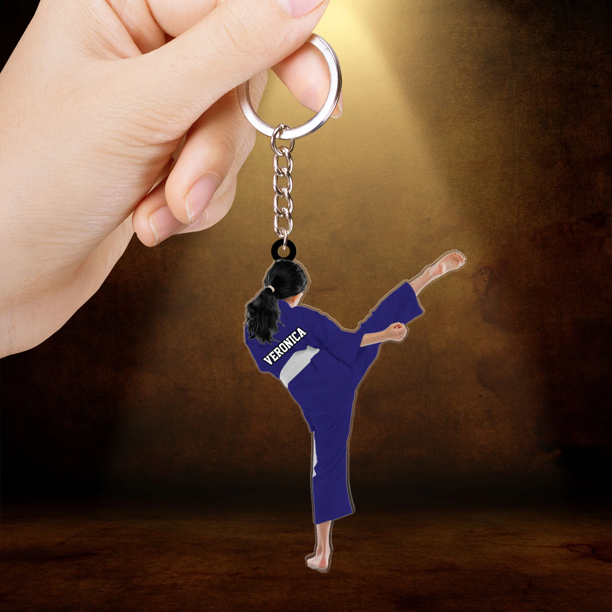 Personalized Girl Karate, Taekwondo Girl, Martial Acrylic Christmas Ornament For Daughter - Gift For Karate Team, Karate Lovers - Image 4