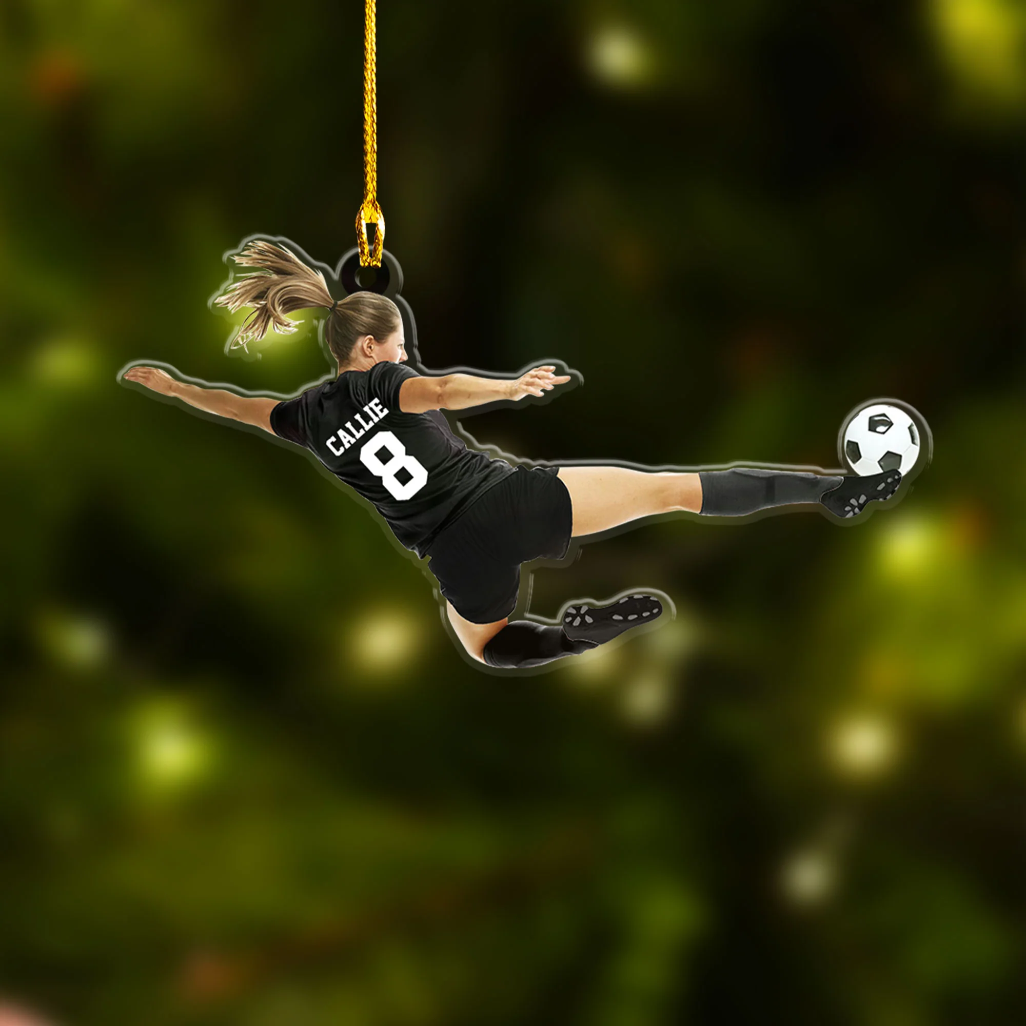 Personalized Girl Soccer Player Acrylic Ornament, Gift For Girl Soccer Players - Best Custom Shape Ornament Christmas Decor - Image 3