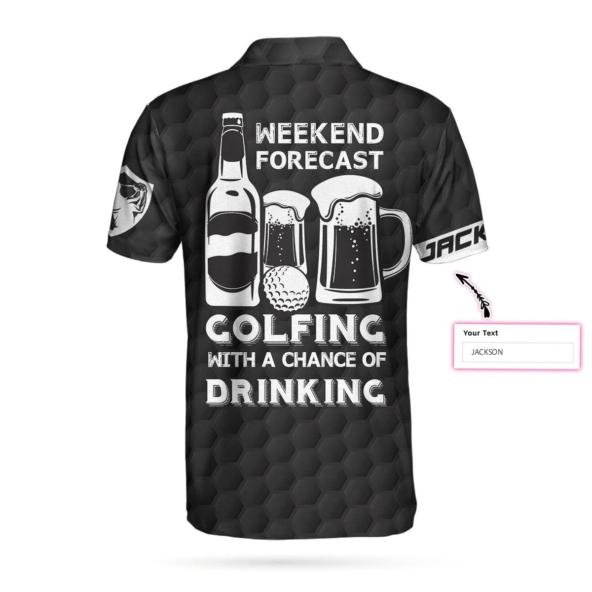 Personalized Golf Men Polo Shirts - Beer And Golf Weekend Forcast Golfing With The Change Of Drinking US Flag Custom Polo Shirts- Perfect Gift For Men - Image 3