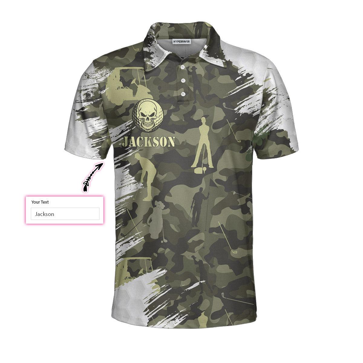 Personalized Golf Men Polo Shirts - Your Hole Is My Goal Skull Camo Pattern Custom Name Polo Shirt - Perfect Gift For Men, Golfers, Golf Lover - Image 6