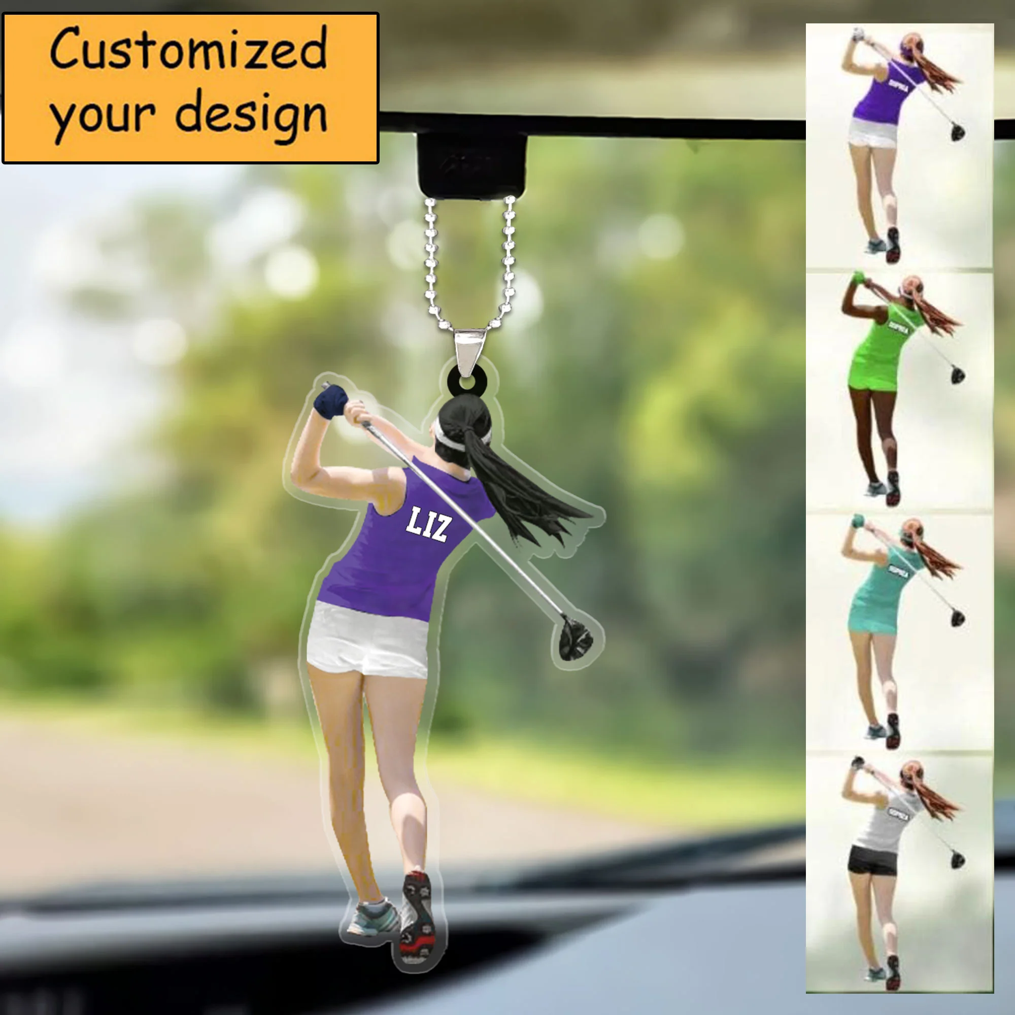 Personalized Golf Woman Christmas Car Ornament, Golf Team Gift, Gift For Golf Lovers, Golf Players - Image 2