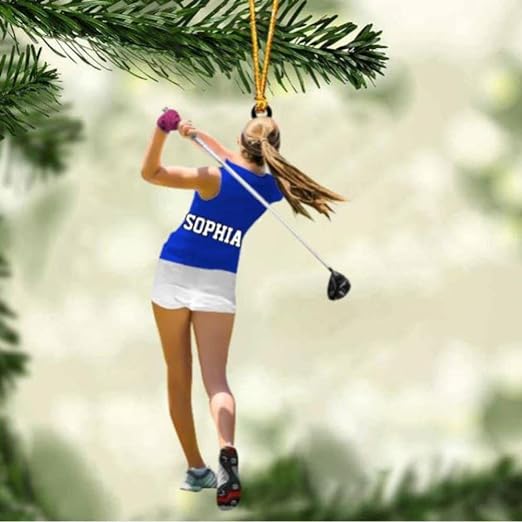 Personalized Golf Woman Acrylic Christmas Ornament, Golf Team Gift, Gift For Golf Lovers, Golf Players - Image 5