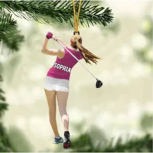 Personalized Golf Woman Acrylic Christmas Ornament, Golf Team Gift, Gift For Golf Lovers, Golf Players - Image 6