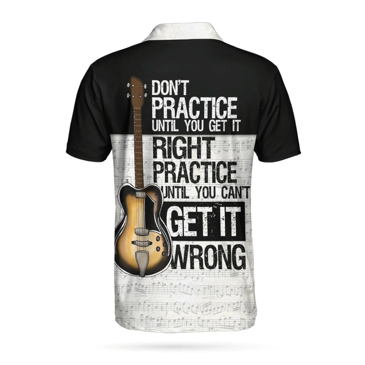 Men Polo Shirt - Personalized Guitar Men Polo Shirt, Guitarist Don't Practice Until You Get It Right Custom Polo Shirt, Best Music Shirt For Men - Image 3