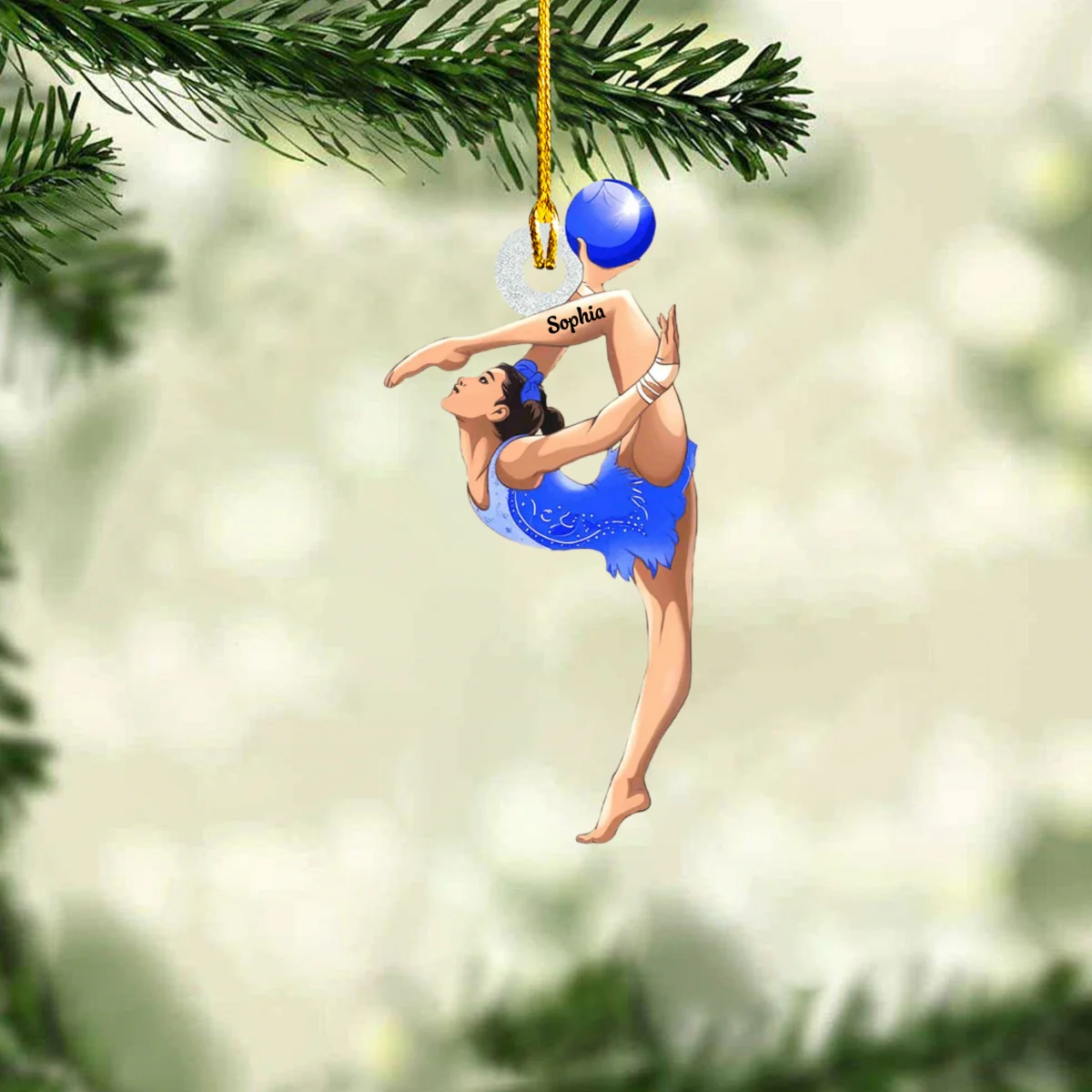 Personalized Gymnastics Girl With Ball Flat Acrylic Ornament, Meaningful Ornament Gifts For Daughter, Granddaughter - Image 3