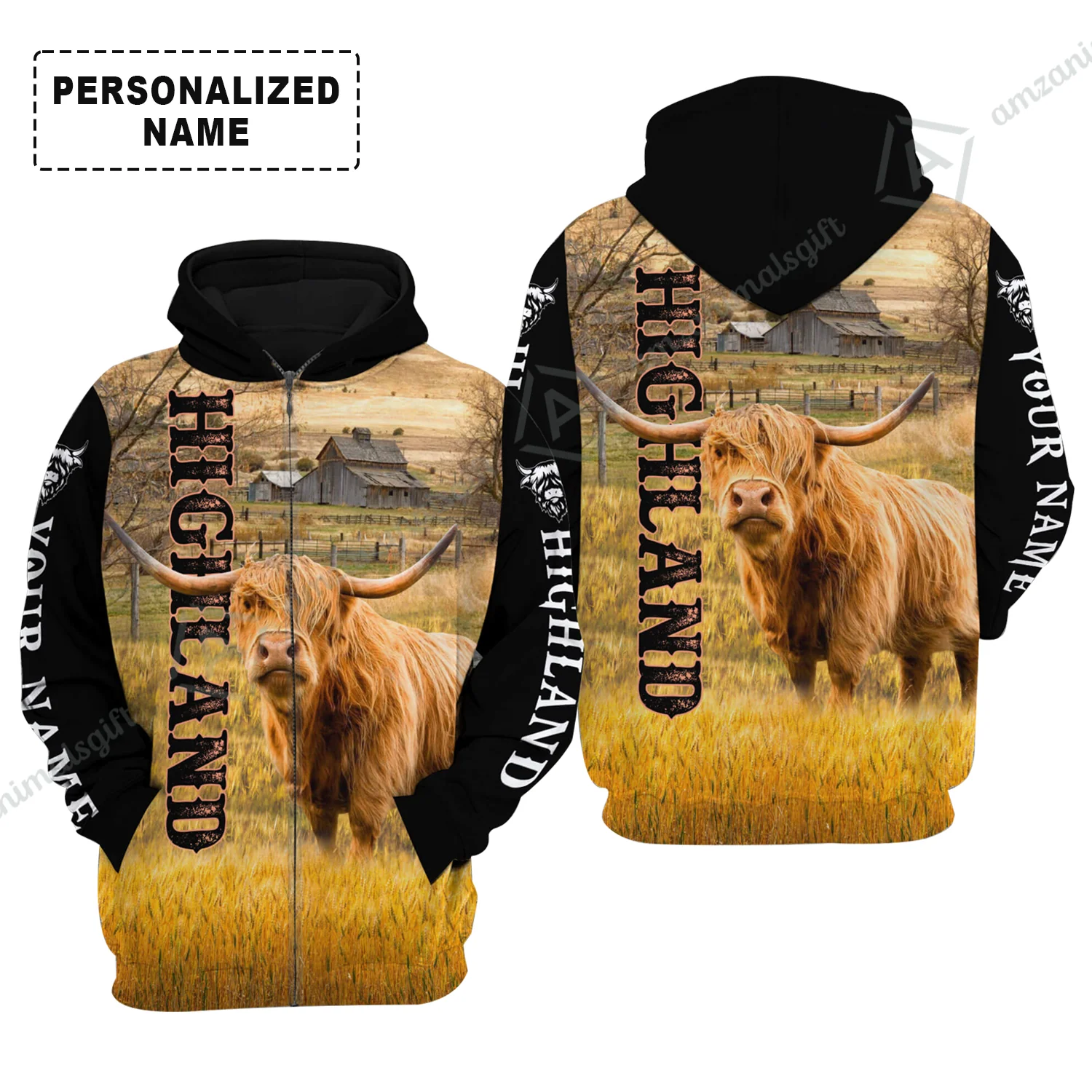 Personalized Highland Cattle T-Shirt, Highland Cattle On The Farm Custom Shirt For Friend, Family, Farmer, Highland Lovers - Image 4