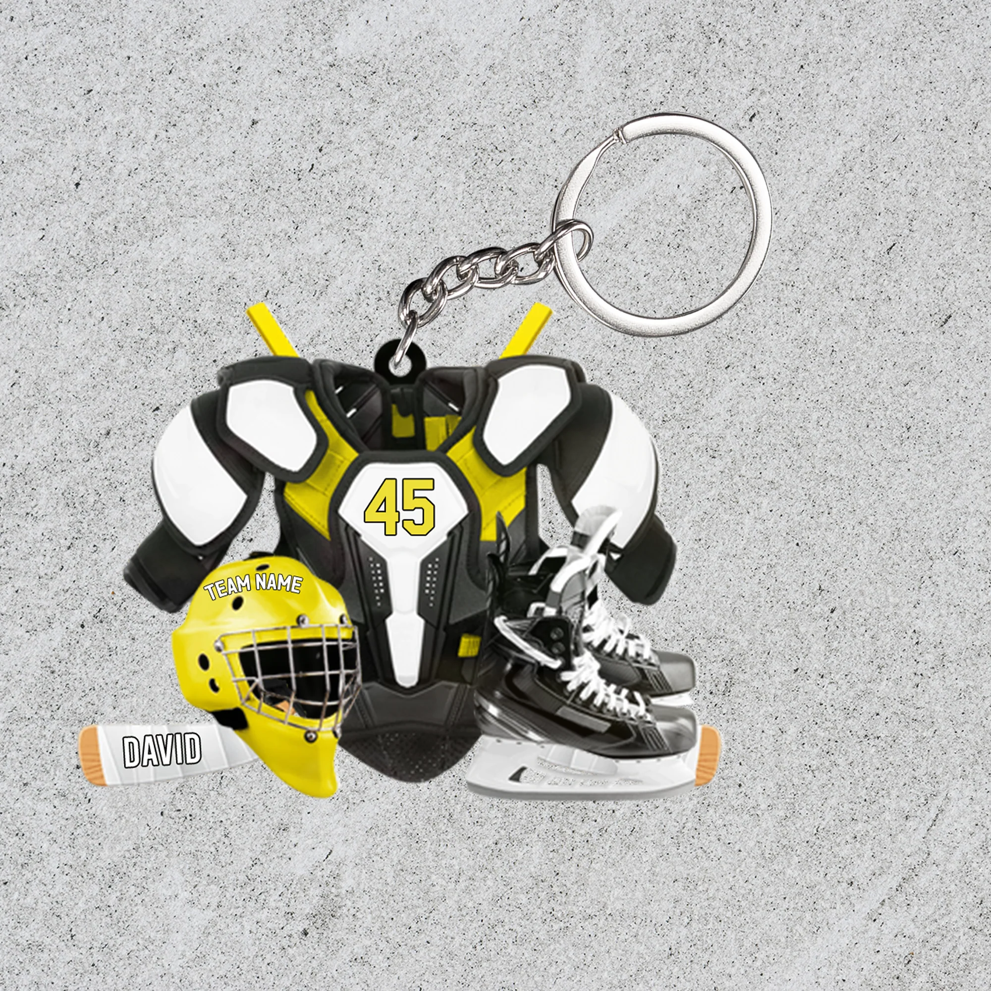 Personalized Hockey Equipment Gear Acrylic Ornament, Meaningful Christmas Ornament Gift For Hockey Players, Grandson, Son - Image 4