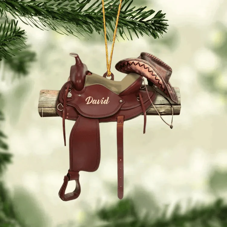 Personalized Horse Saddle Acrylic Ornament For Horse Lovers, Cowboy Cowgirl - Image 6
