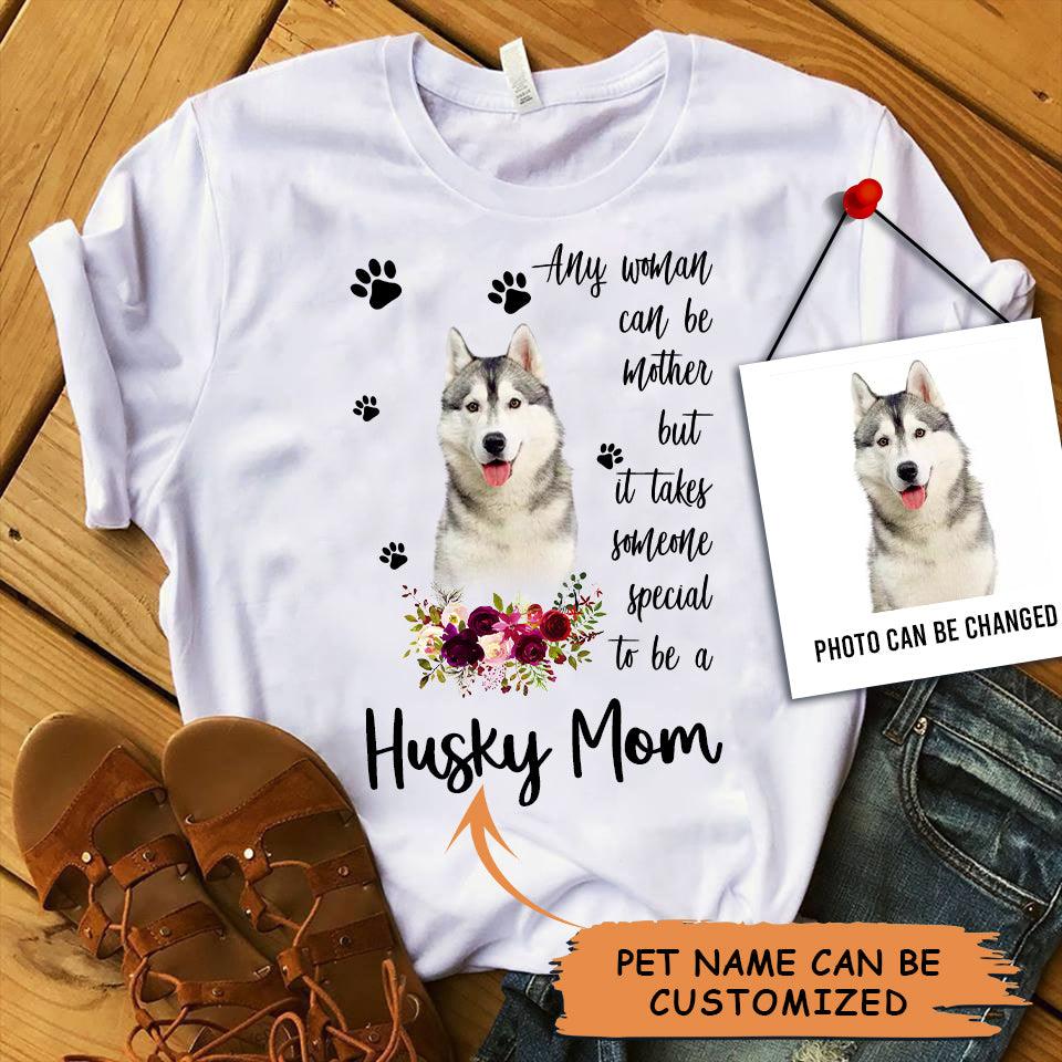 Personalized Husky Sibir Mom T Shirts, Happy Mother's Day From Husky For Humans, Women's Husky Gifts Husky Cute T Shirts