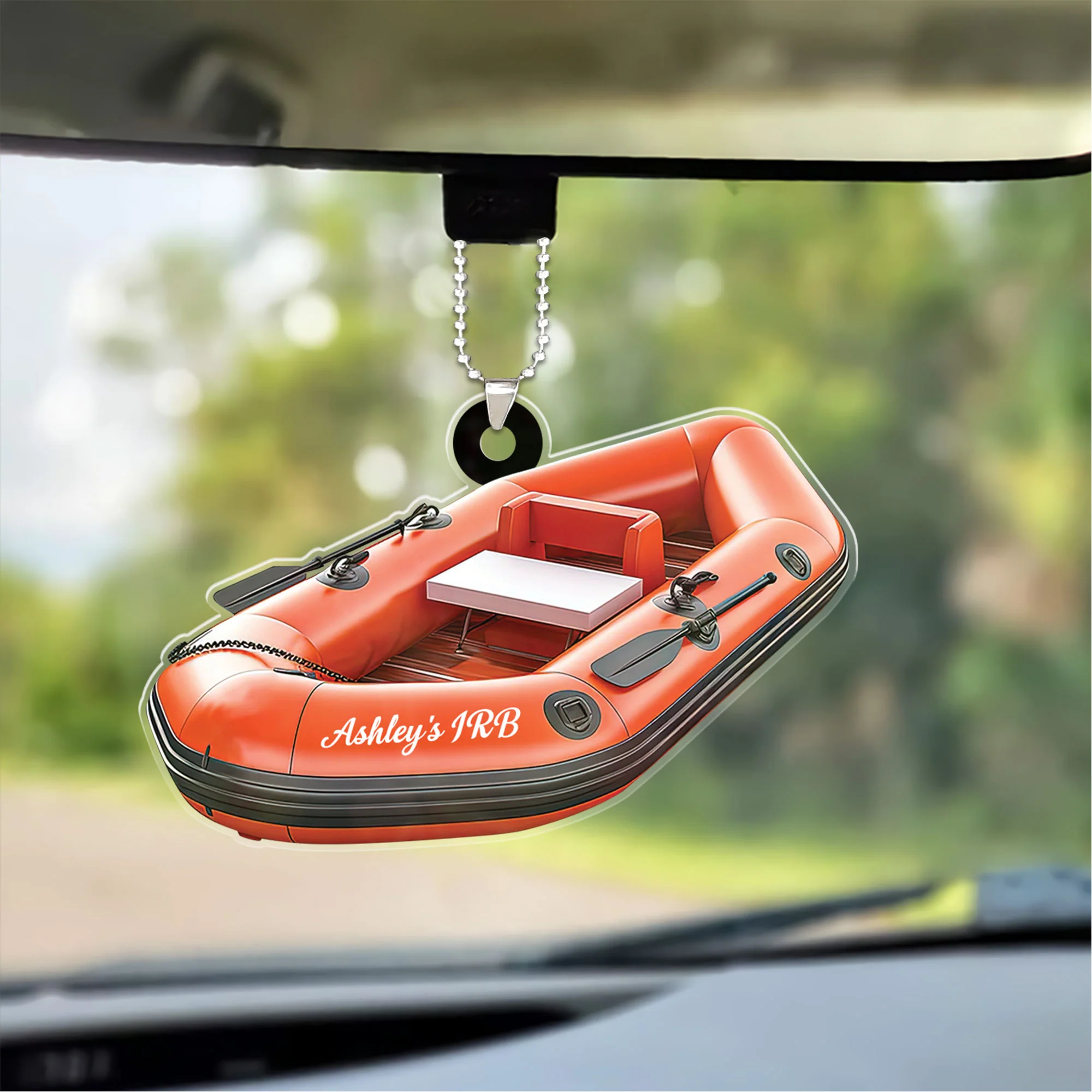 Personalized Inflatable Boat Acrylic Keychain For Xmas Decor, Custom Name Christmas Acrylic Keychain Gift For Family - Image 3