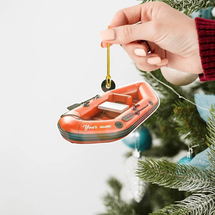Personalized Inflatable Boat Acrylic Keychain For Xmas Decor, Custom Name Christmas Acrylic Keychain Gift For Family - Image 4